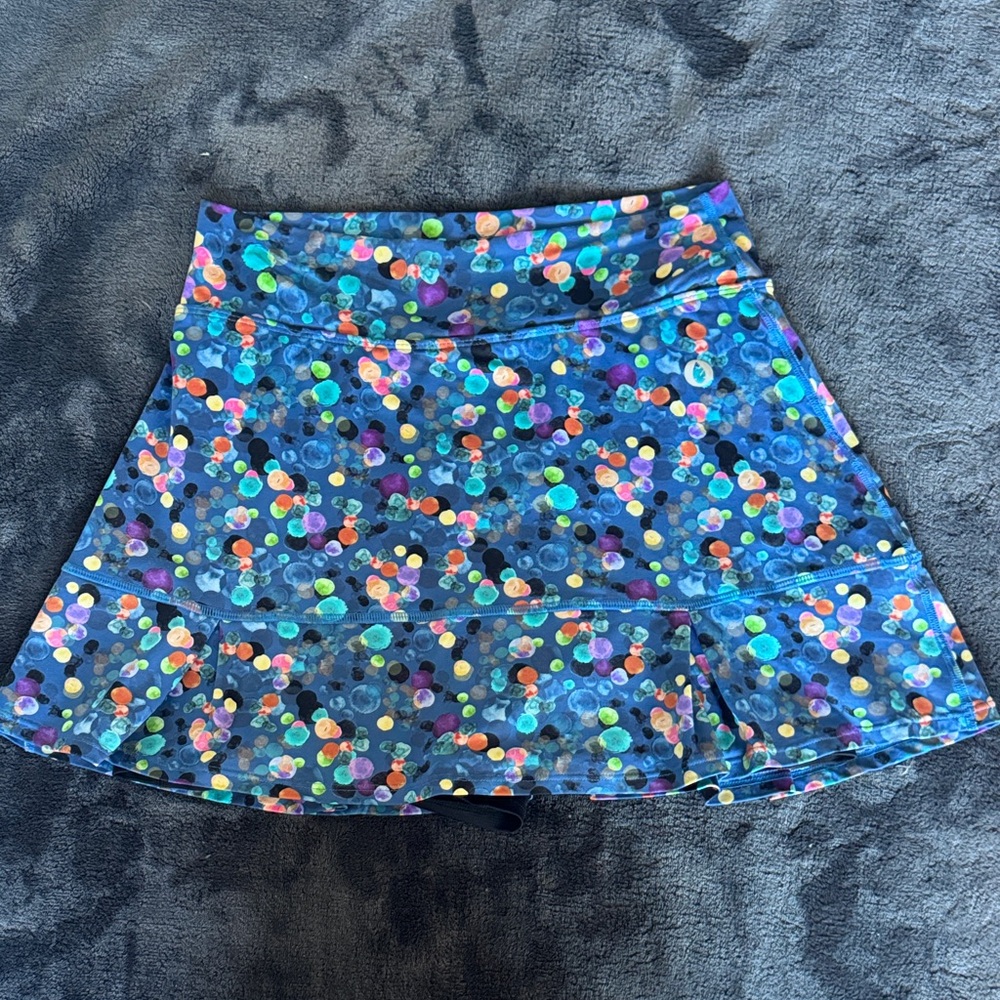 Women's Blue Confetti Print A-Line Skirt